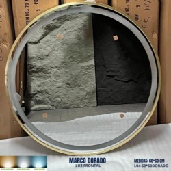 ESPEJO LED L04 MARCO DORADO