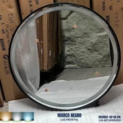 ESPEJO LED L04 MARCO NEGRO